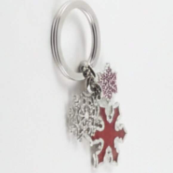 Coach Accessories - COACH - Snowflake (Cranberry Red) Silver-toned Keychain (Brand New)
